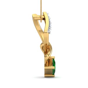 Boho Geometric Interlocking Green Zircon Brass Pendant 18k Gold Plated Dainty Wholesale Pendant For Women - Product Image 3