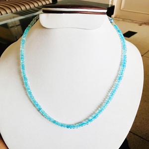 Collar de cuentas de Aguamarina Natural de calidad AAA, Color azul, alta claridad, graduado, hecho a mano, cierre de plata esterlina, regalo único - Product Image 4