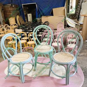 Silla moderna de mimbre tejida a mano azul para niños, diseño cómodo de 3 piezas para cocina, dormitorio, exterior, estilo juguetón - Product Image 3