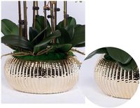 Orchidées artificielles en polyuréthane, fleurs artificielles Phalaenopsis de 63 cm avec vase de luxe, fleurs artificielles modernes en pot