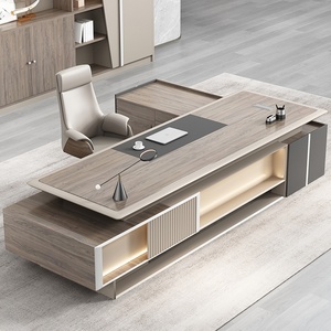 Bureau de direction moderne de luxe en forme de L, table d'angle en bois pour ordinateur, poste de travail durable et spacieux pour PDG et managers, usage commercial intensif - Product Image 4