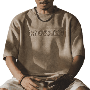 OEM personalizado 100% algodón pesado 3D en relieve camiseta térmica hombres de talla grande ropa de invierno bordado Logo DTG estampado - Product Image 2