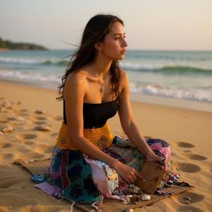 Assorted Vintage <b>Silk</b> Sari Mini <b>Skirt</b> Bohemian Wrap Up to 48" Waist - Product Image 3