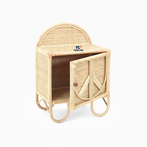 Armoire en rotin Design tendance, meuble naturel mignon pour enfant, armoire de rangement pour bébé - Product Image 5