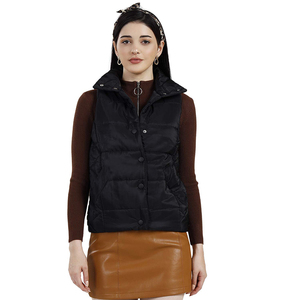 Chaleco Acolchado para Mujer, Servicio OEM, Color Negro Cálido, Cierre de Cremallera, Sin Mangas, Impermeable, Tejido de Punto, Acolchado, Ropa de Calle - Product Image 1