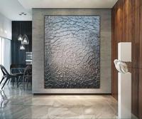 Peinture à l'Huile Florale Dorée Moderne en Relief à Forte Texture sur Toile, Œuvre d'Art pour la Décoration Intérieure