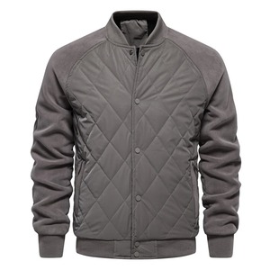 Mens Patchwork Thick Fleece Lined Baseball Bomber Jacket Winter Warm Outwear Jackets <b>Coats</b> for Mens - Product Image 3