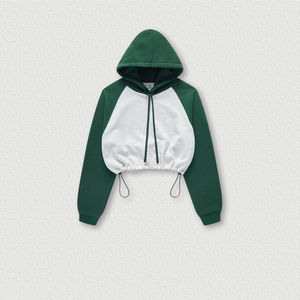 STITCHMODE Fabricant de sweats à capuche de haute qualité Bloc de couleur personnalisé Manches raglan Crop Top Hoodies Sweats à capuche pour femmes - Product Image 2