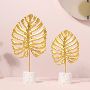 Monstera ประติมากรรมใบไม้เครื่องประดับสไตล์นอร์ดิกใบไม้สำหรับบ้านสำนักงานโต๊ะอ่านหนังสือของตกแต่ง - Product Image 3