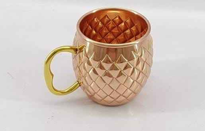 Tasse écologique allant au lave-vaisselle en cuivre plaqué au design martelé classique simple d'Inde Saniya Handicraft - Product Image 6