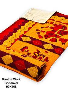 Custom Made Jaipuri Traditional Printed Double <b>king</b> <b>Size</b> Kantha Work Bedcover <b>Quilts</b> in 100% Cotton in <b>Size</b> 90 X 108 Inches - Product Image 6