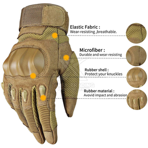 Buen fabricante, hecho en fábrica, nuevo estilo, diseño personalizado, guantes tácticos de cuero, protección de manos para uso en exteriores, venta al por mayor - Product Image 4