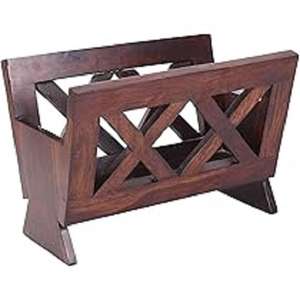 Wholesale Strong Natural Wood Build Wooden <b>Magazine</b> Rack with Open Storage Slots for Office Home Reading Corner Waiting Room Use - Product Image 1