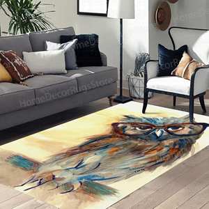 Alfombra Wise Owl, Alfombra abstracta con diseño de búho, Alfombra moderna, Alfombra con diseño de animales, Alfombra con estampado, Alfombra suave con pelo largo - Product Image 2