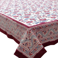 Nouvelle Arrivée Directement de l'Usine Nappe Moderne Faite à la Main en Coton Pur Imprimée au Bloc Personnalisable Anti-Taches Professionnelle pour Toutes les Tables