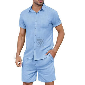 Conjunto Deportivo de Verano para Hombre de 2 Piezas, Camiseta y Pantalones Cortos de Satén Transpirable con Bolsillos - Product Image 4
