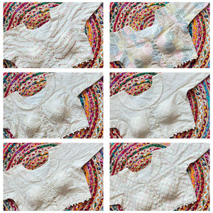 Pure Camric Satin Soie Blouse Vintage Broderie Florale Dentelle Teinture Personnalisée Taille Libre Lisse Coton Diabolo Satin Respirant - Product Image 5