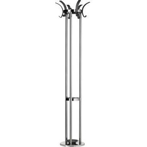 Chrome-Plated Chrome/<b>Black</b> ALCO Modern Single Tier Coat Stand 42.5 X 174 Cm - Product Image 1