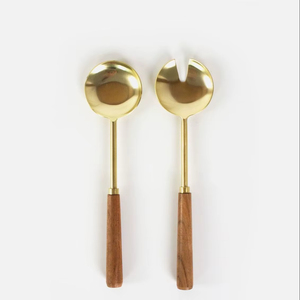 Ensemble de serveurs à salade en métal lisse et équilibré offrant une expérience culinaire raffinée avec une construction facile à manipuler - Product Image 1