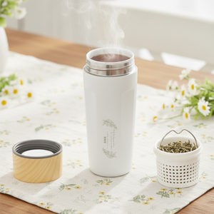 Premium Quality IKUK IKEU-500 500Ml Vacuum Flask Stainless Steel Porcelain Liner <b>Tea</b> <b>Infuser</b> 8-10hr Cold Insulation Boiling - Product Image 1