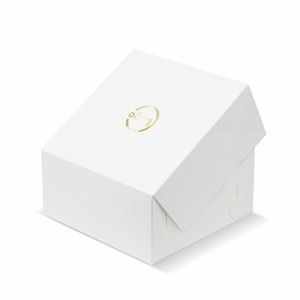 Boîtes à gâteaux personnalisées 1 couleur Mod. SAVOIR 6 Points avec lamination brillante mate et gaufrage - Product Image 3
