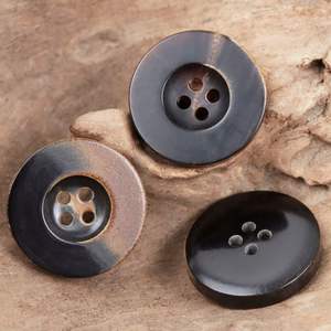 Real Buffalo Horn Handmade Animal Style <b>Buttons</b> Black Coffee 4-Holes High-Grade Men's <b>Suit</b> <b>Buttons</b> Wholesale - Product Image 3