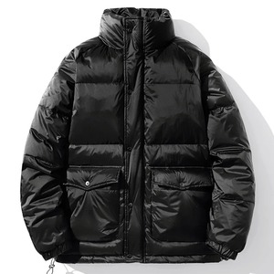 Manteau d'hiver surdimensionné pour hommes Veste rembourrée avec duvet de canard blanc Grande taille Vêtements d'extérieur noirs Grande veste épaisse et chaude - Product Image 2
