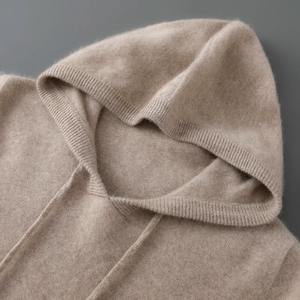 Pull en laine 100% pour homme, automne-hiver, épais, à capuche, avec boutons décoratifs, fermeture éclair, tricot doux, décontracté, confortable, hauts ODM - Product Image 1