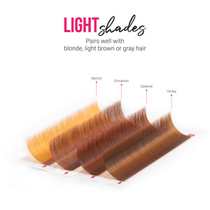 Charmlash Fournitures pour cils Vente en gros de plateaux de cils Vente en gros d'extensions de cils russes en volume brun Semi-mat brun - Product Image 2
