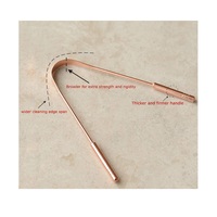Grattoir à langue en forme de U en cuivre pur durable Outil de nettoyage d'hygiène buccale ayurvédique écologique Design moderne et élégant pour la fraîcheur