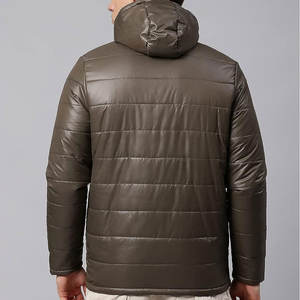 <b>Men's</b> Lightweight Water-Resistant Canvas Puffer Jacket Full Sleeves with Stand Collar Casual <b>Winter</b> <b>Wear</b> Wholesale Available - Product Image 4