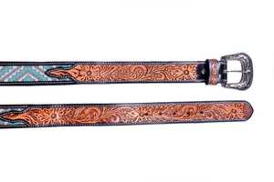 เข็มขัดหนังลูกปัดคุณภาพพรีเมี่ยมลายดอกไม้และโค้งโบราณ ทาสีด้วยมือในราคาที่ดีที่สุด - Product Image 4