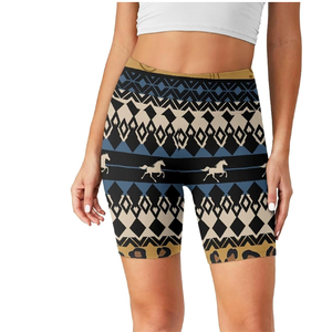 Offre Spéciale femmes taille haute Yoga pantalon Shorts avec poches solide imprimé léopard Biker Style décontracté tricoté tissu respirant - Product Image 1