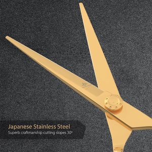 ใบมีดตรงปลายแหลมเคลือบสีทองส่วนที่เหลือของช่างตัดผมมืออาชีพ - Product Image 4