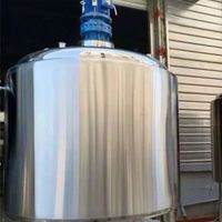 Petit réservoir de mélange de liquides automatique en acier inoxydable à paroi simple/double avec agitateur, capacité de broyage, engrenage et moteur