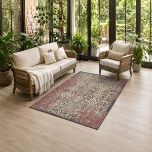 Tapis RUGS DEPOT LXDP-0241 en gros, couleur terre cuite dorée, style bohème persan, imprimé numériquement, lavable en machine, en chenille, antidérapant - Product Image 6