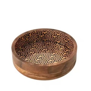 Top Trending Designing Food Mixing <b>Bowl</b> Wooden Kitchen Utensils Tools Classic Floral Enamel Work <b>Dessert</b> and Salad <b>Bowls</b> - Product Image 1