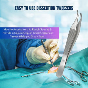 Fórceps de tejido de acero inoxidable reutilizables con mandíbulas dentadas finas para un manejo preciso del tejido en uso clínico - Product Image 5
