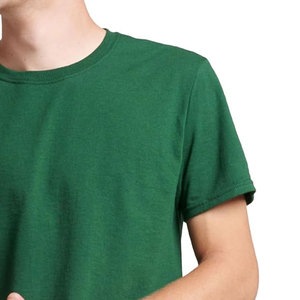 T-shirts unis en coton pour hommes, couleur verte, nouveau design, col rond, meilleure vente, produit, t-shirts en coton - Product Image 6
