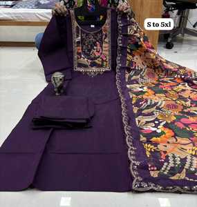 Nueva colección moderna de diseñador Recién llegado Muselina suave con parche Trabajo Kurti Pant y Dupatta Venta al por mayor Suministro de fábrica - Product Image 6