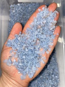 Puces de pierres précieuses angélite naturelles non percées en vrac puces de pépite de forme libre en vrac lot de puces de cristal brut pour la fabrication de bijoux à bricoler soi-même artisanat - Product Image 1