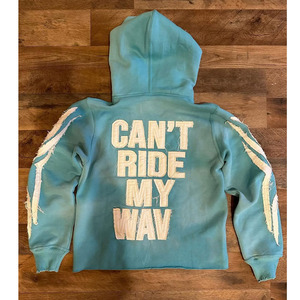 2024 mode Streetwear en détresse en gros sweats à capuche coton mélangé conception personnalisée bases en détresse sweats à capuche à vendre - Product Image 2