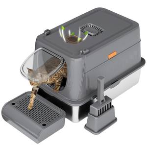 XXXL Covered <span class=keywords><strong>Cat</strong></span> Katzen toilette | Anti-Tracking & Auslaufs icher | Ideal für <span class=keywords><strong>Maine</strong></span> Coons & Multi-<span class=keywords><strong>Cat</strong></span>-Häuser - Product Image 1