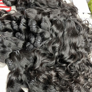 Top Qualité Double Dessiné Naturel Ondulé Trame Vietnam Cheveux Humains Brut Vietnamien Cheveux Ondulés Bundle - Product Image 3