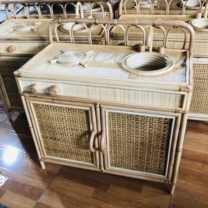Hot Sales Rattan <b>Kitchen</b> Play <b>Set</b> for <b>Children</b>, <b>Kitchen</b> Gas Stove Cabinets, Kid Toy <b>Kitchen</b> Toys Rattan Wooden - Product Image 6