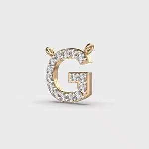 Gleeful 'G' Moissanite Pendentifs pour femmes Ensembles de bijoux fins Or Trendy Design unique De Surat - Product Image 1