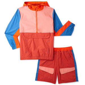 Vente en gros Ensemble de survêtements en coton pour homme Veste de luxe respirante et shorts personnalisés pour garçons Veste coupe-vent solide à prix d'usine - Product Image 1