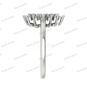 Genuine 925 Sterling Silver Bezel Inlay Breastmilk Ring Pear 6x8mm CZ Set Semi Mounting Setting for Women Classic Jewelry Band - Product Image 5