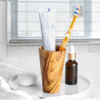Porte-brosse à dents élégant en bois écologique ArtisRaw, organisateur de salle de bain personnalisé avec logo, cadeau de déménagement élégant et unique