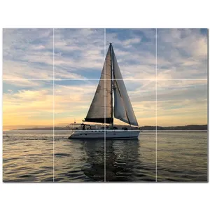 Carreaux de céramique muraux pour bateau PT500221 48 "W X 36" H Ensemble de 12 carreaux 12x12 - Product Image 1